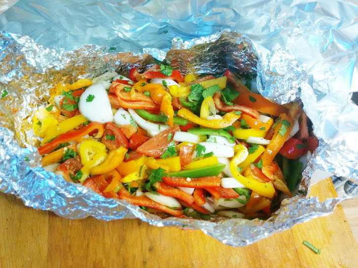 Grilled fajita veggies