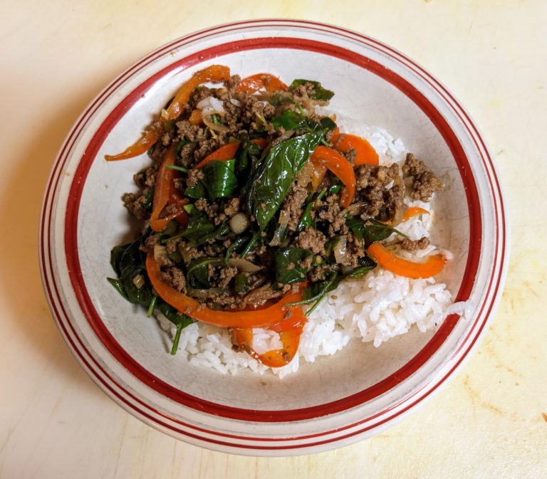 Nom Du Jour Pad Gra Prow Thai Beef and Basil