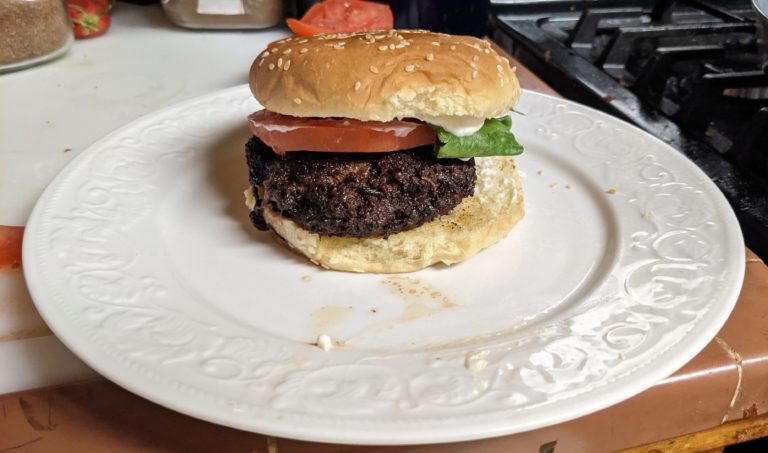 chapli kabob burger on a plate